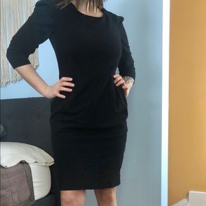 Calvin Klein black dress, super flattering